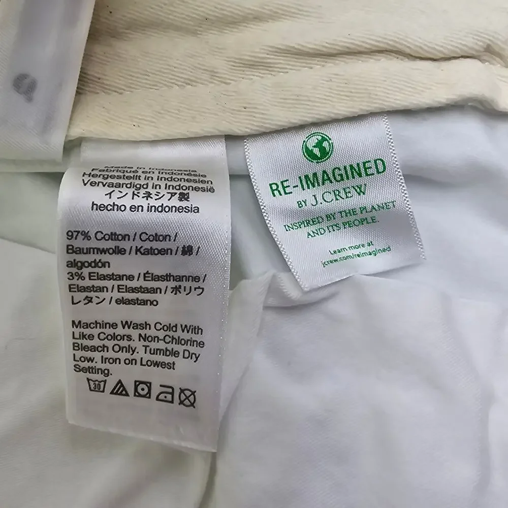 J. Crew Mens size 30/32 770 Core Straight Stretch Chino Pants White AR886 NEW